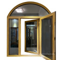 Honduras Design Bay Arch Hot Bending Coated Glass Thermal Break Aluminum Casement Window For Office Building